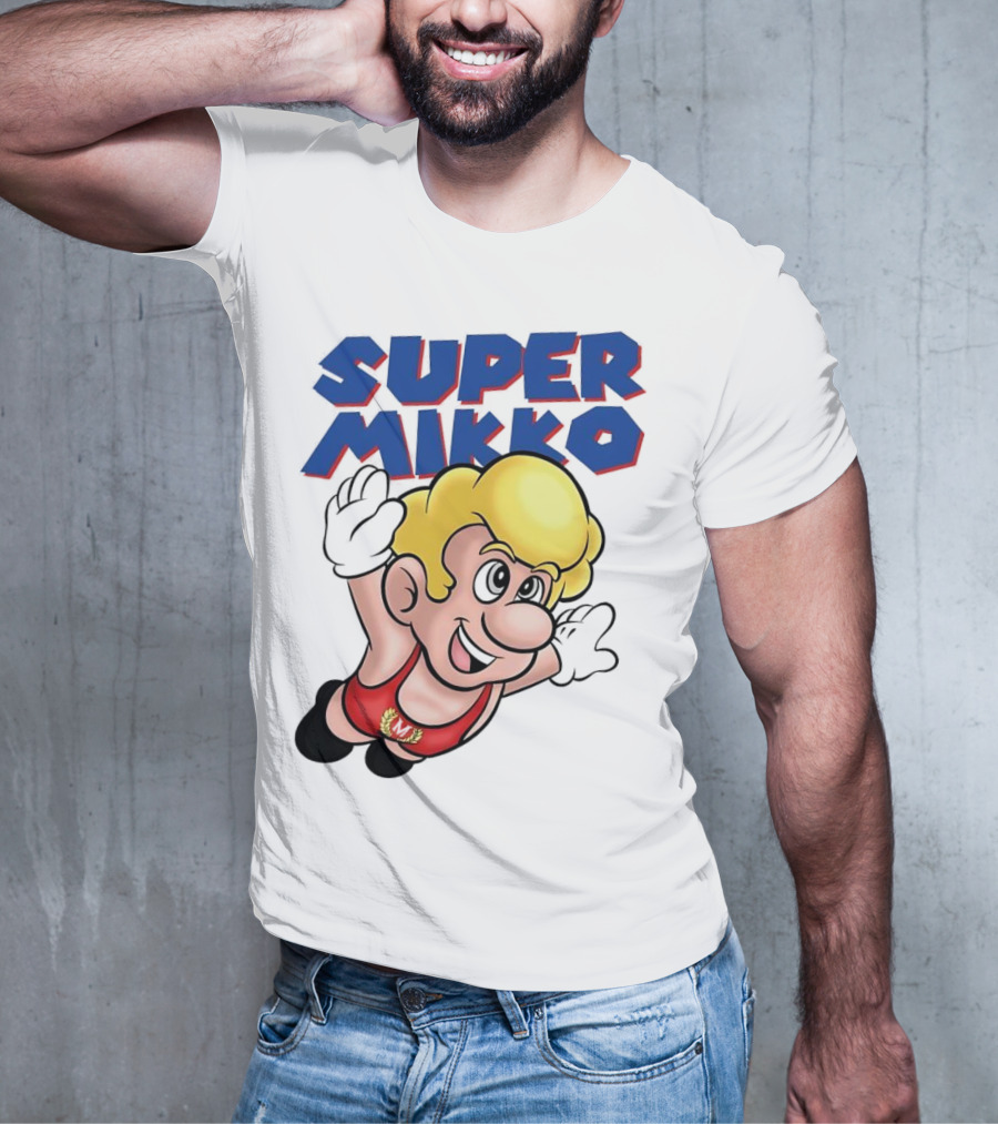 Super Mikko Flying Character Parody Super Mario Game T-Shirt
