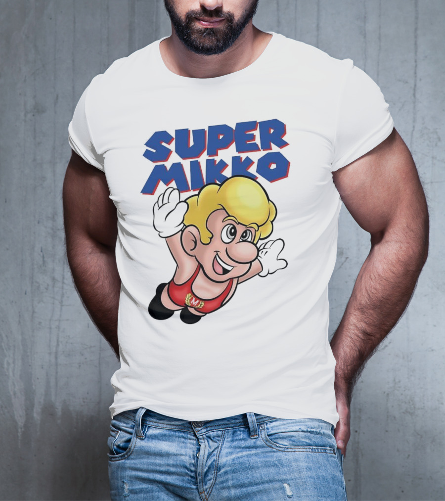 Super Mikko Flying Character Parody Super Mario Game T-Shirt