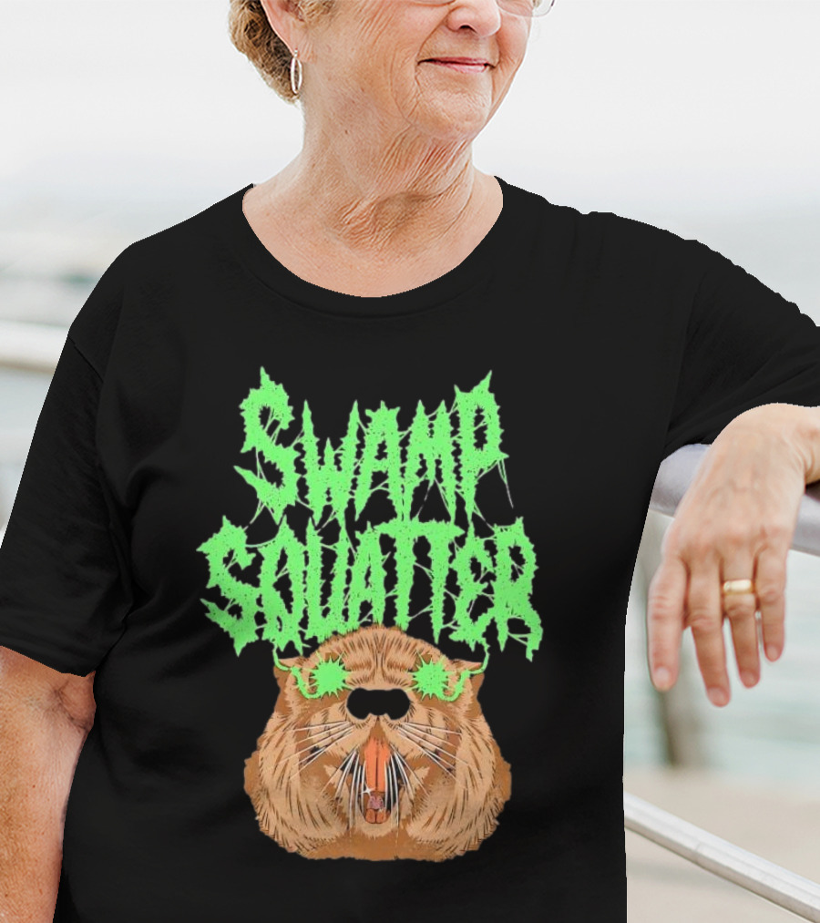 SWAMP SQUATTER GREEN MONSTER FACE T-Shirt