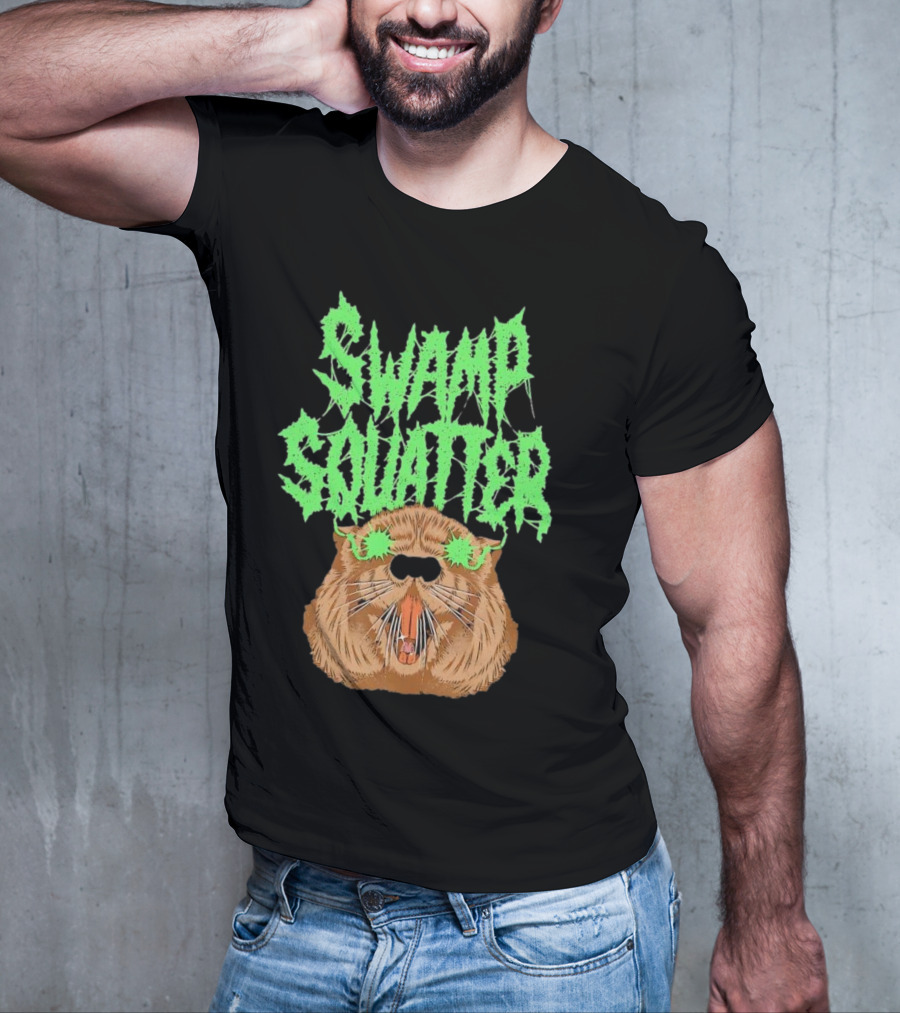 SWAMP SQUATTER GREEN MONSTER FACE T-Shirt