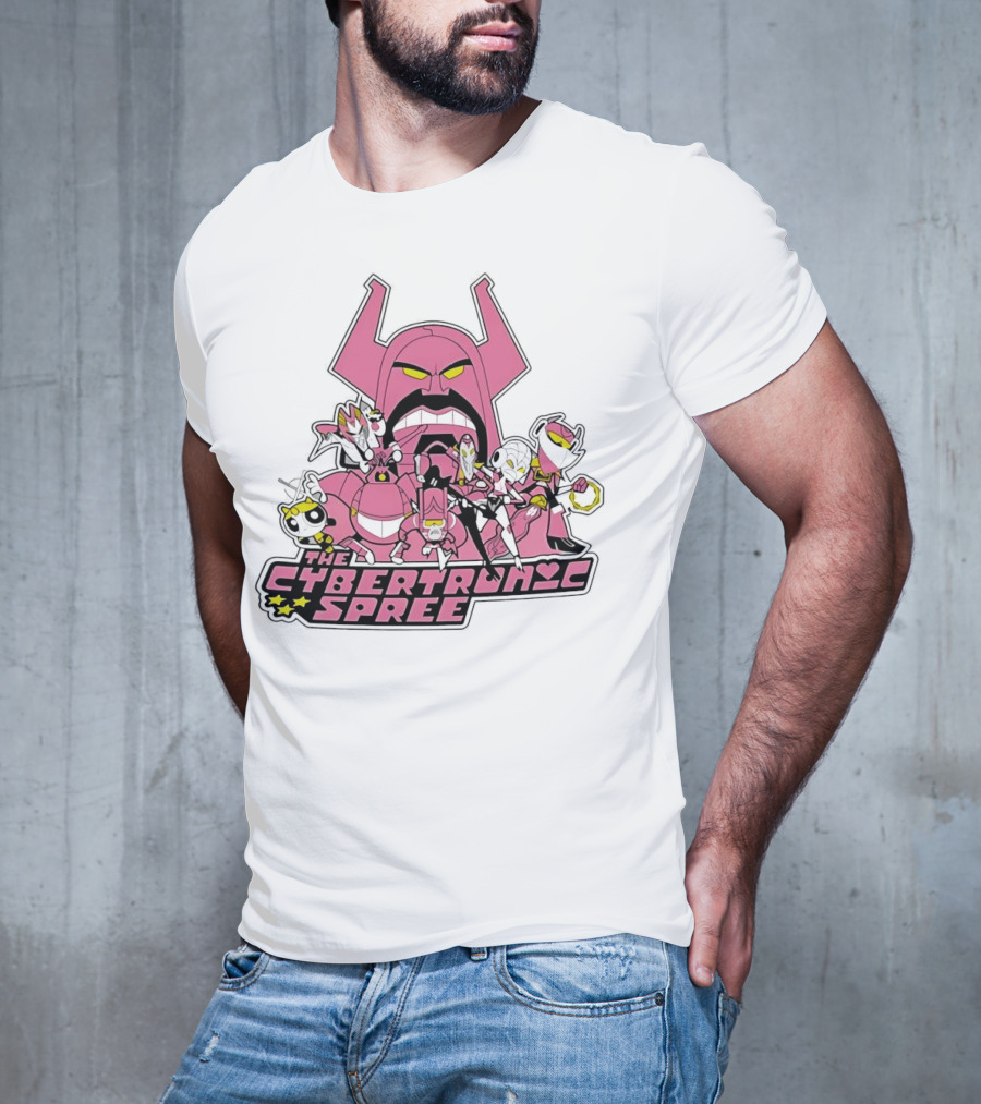 The Cybertronic Spree Cartoon Characters With Robot Helmets And Pink Armor T-Shirt