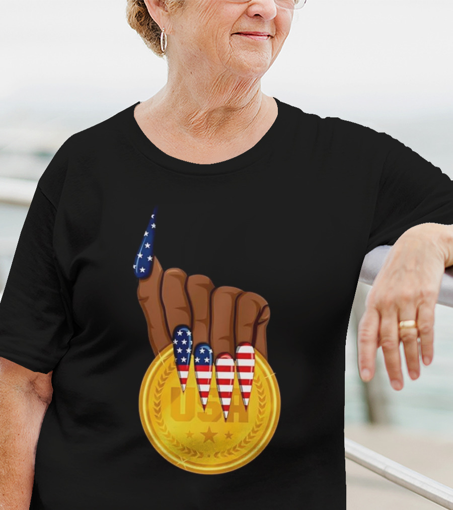 Gold Medal USA American Nails Sha’Carri Richardson T-Shirt