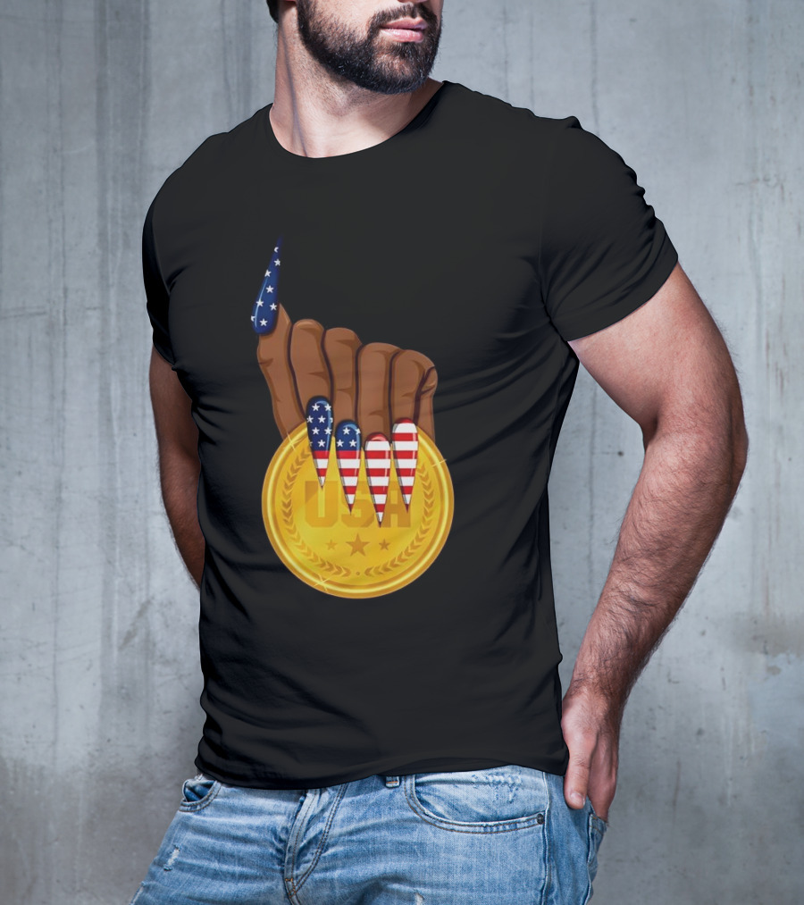 Gold Medal USA American Nails Sha’Carri Richardson T-Shirt