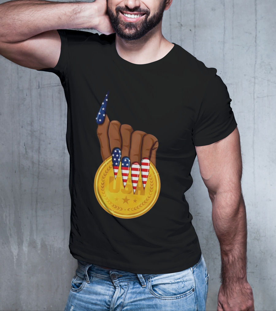 Gold Medal USA American Nails Sha’Carri Richardson T-Shirt