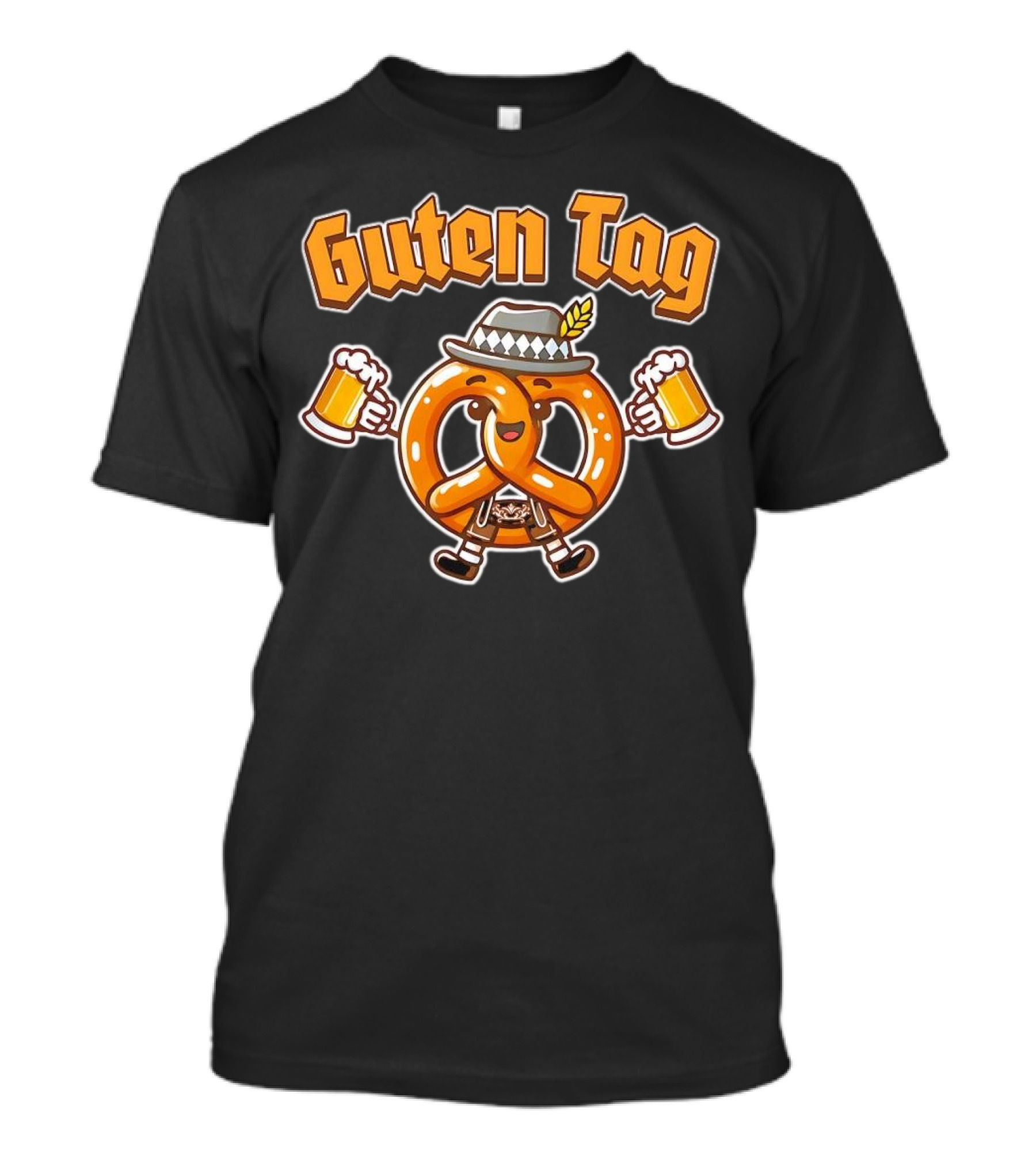 Guten Tag Pretzel With Beer Oktoberfest Cheers T-Shirt
