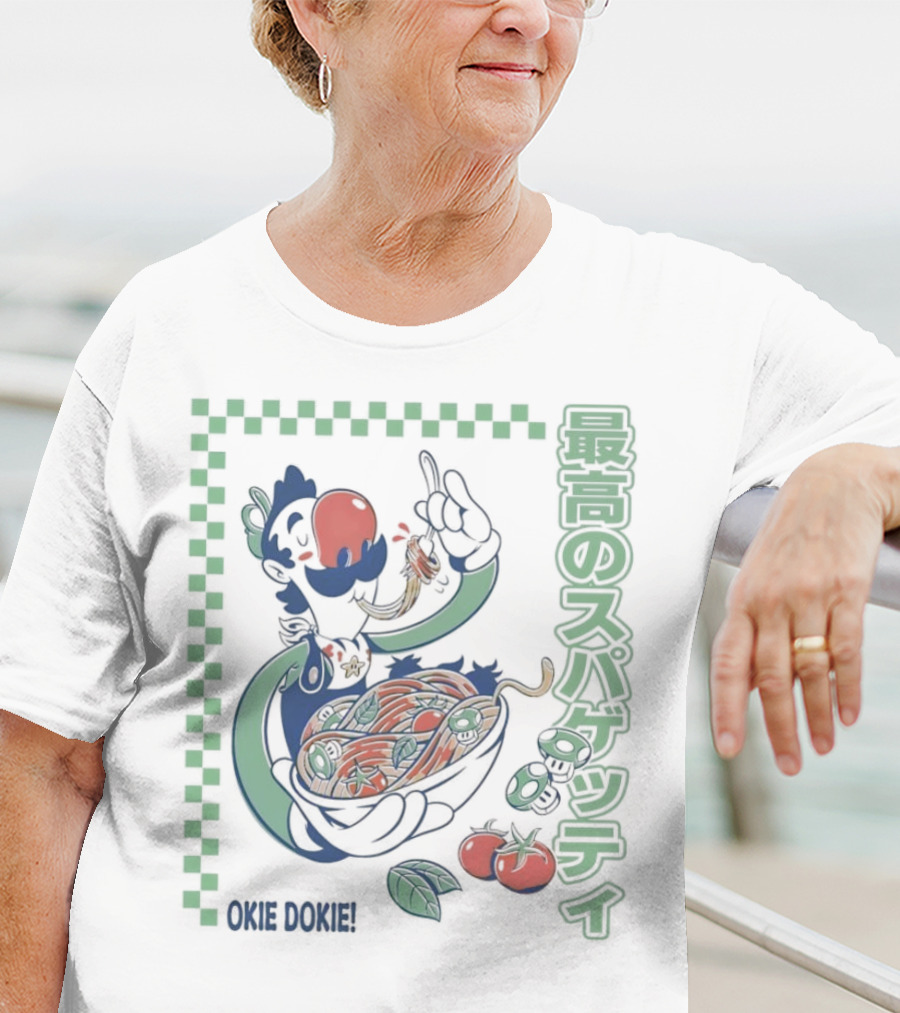 Luigi Okie Dokie Spaghetti T-Shirt