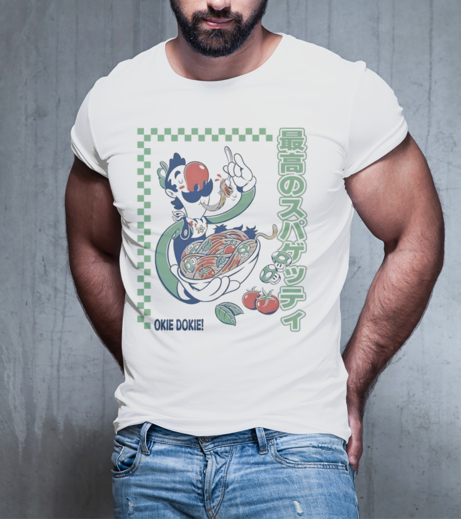 Luigi Okie Dokie Spaghetti T-Shirt