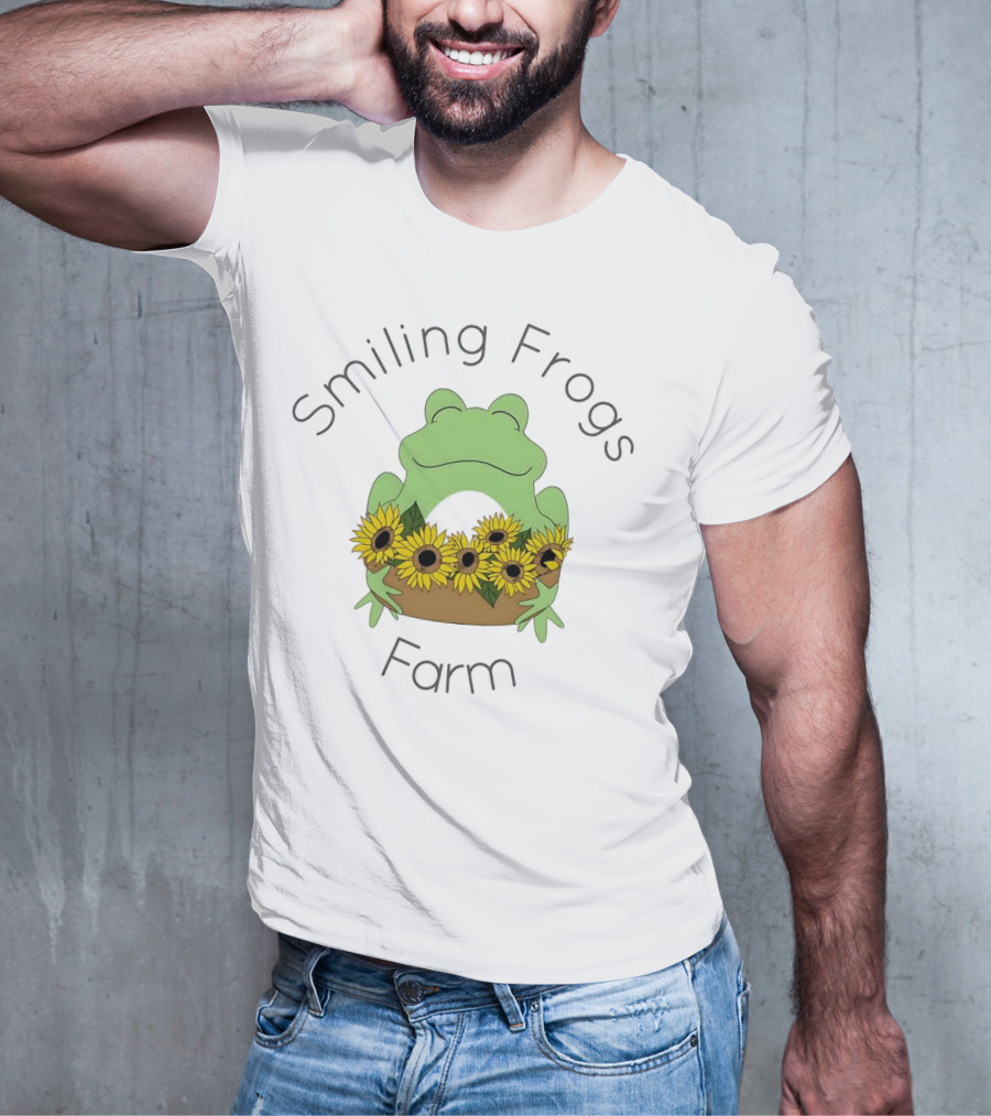 Smiling Frogs Farm Sunflowers Frogs T-Shirt