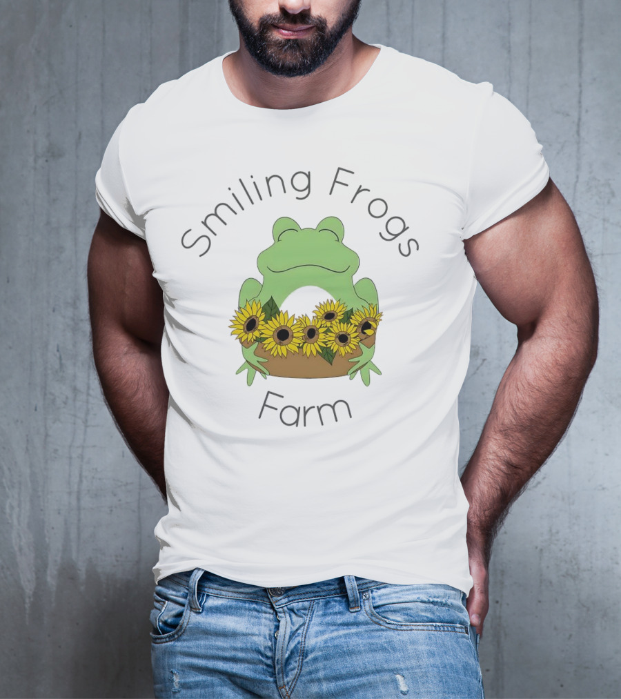 Smiling Frogs Farm Sunflowers Frogs T-Shirt