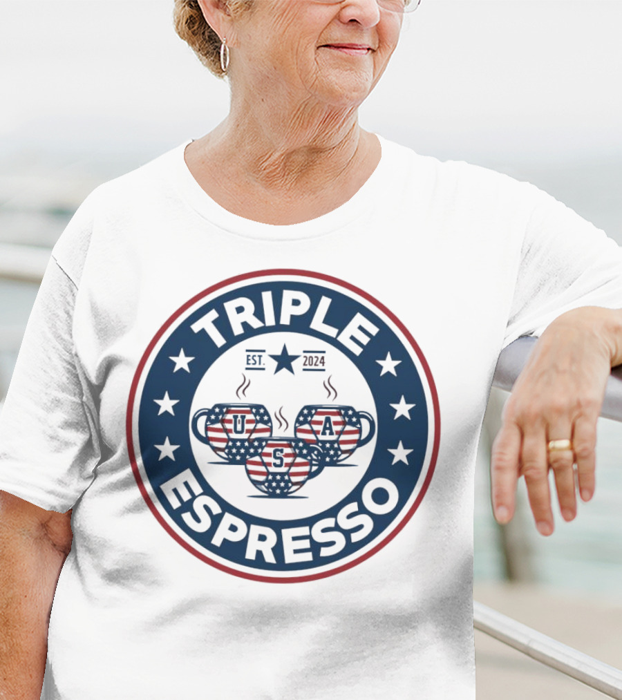 Triple Espresso USWNT American Flag Est T-Shirt