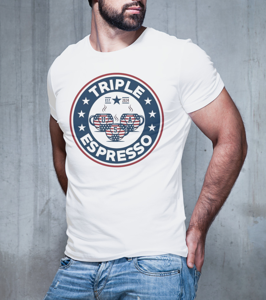 Triple Espresso USWNT American Flag Est T-Shirt