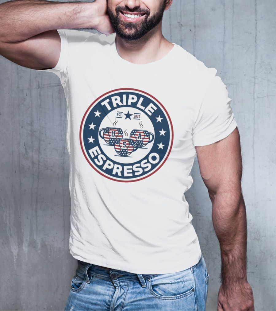 Triple Espresso USWNT American Flag Est T-Shirt