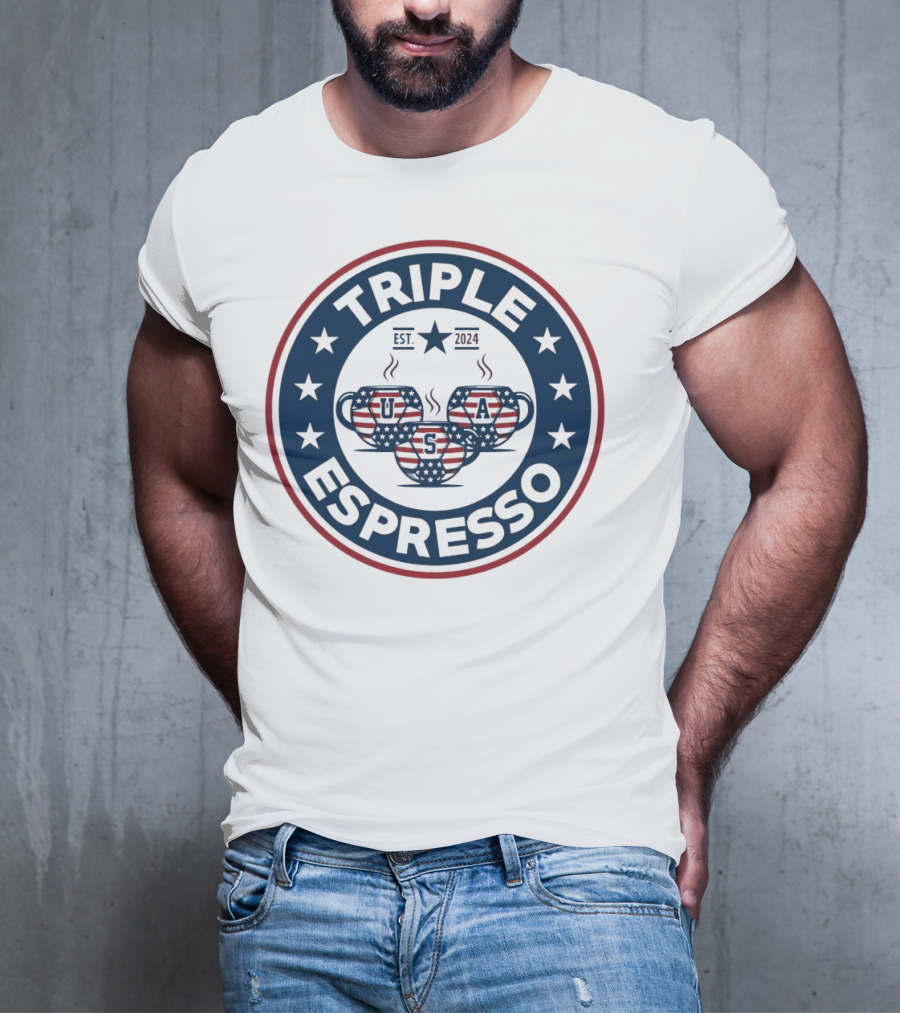 Triple Espresso USWNT American Flag Est T-Shirt