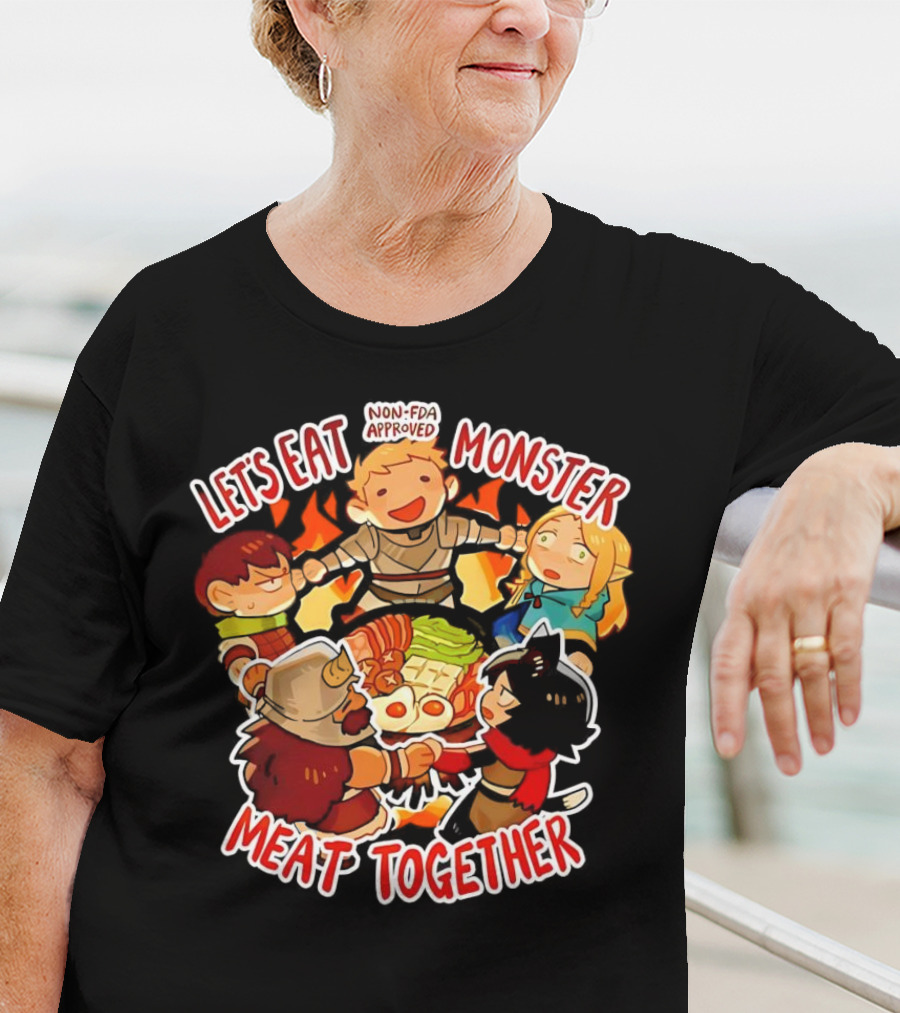 Let's Eat Monster Meat Together Non-FDA Approved Dungeon Meshi T-Shirt