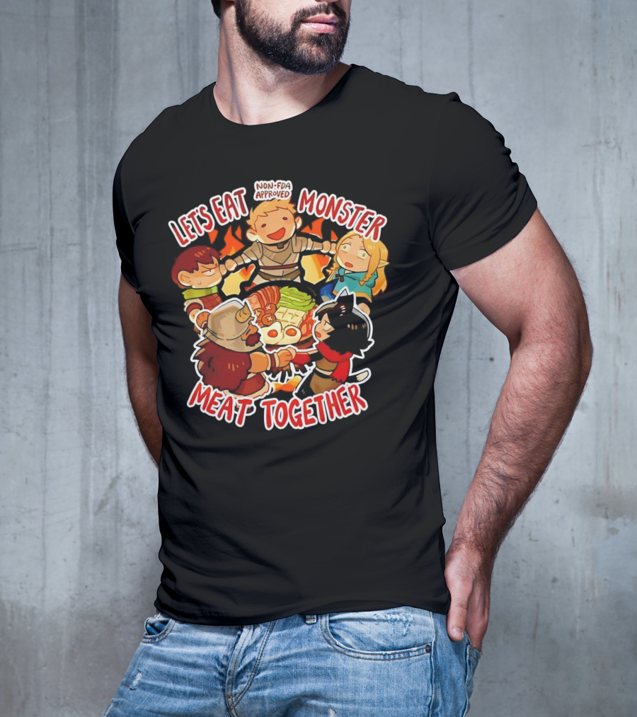 Let's Eat Monster Meat Together Non-FDA Approved Dungeon Meshi T-Shirt
