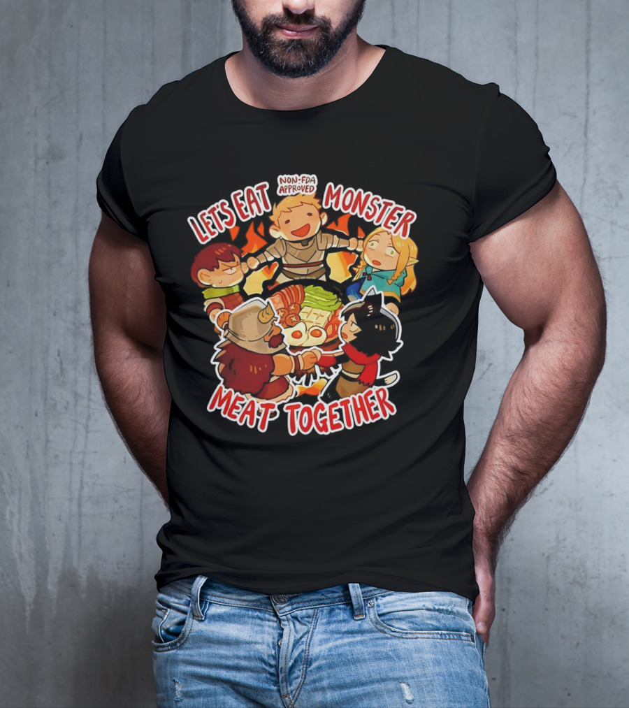 Let's Eat Monster Meat Together Non-FDA Approved Dungeon Meshi T-Shirt