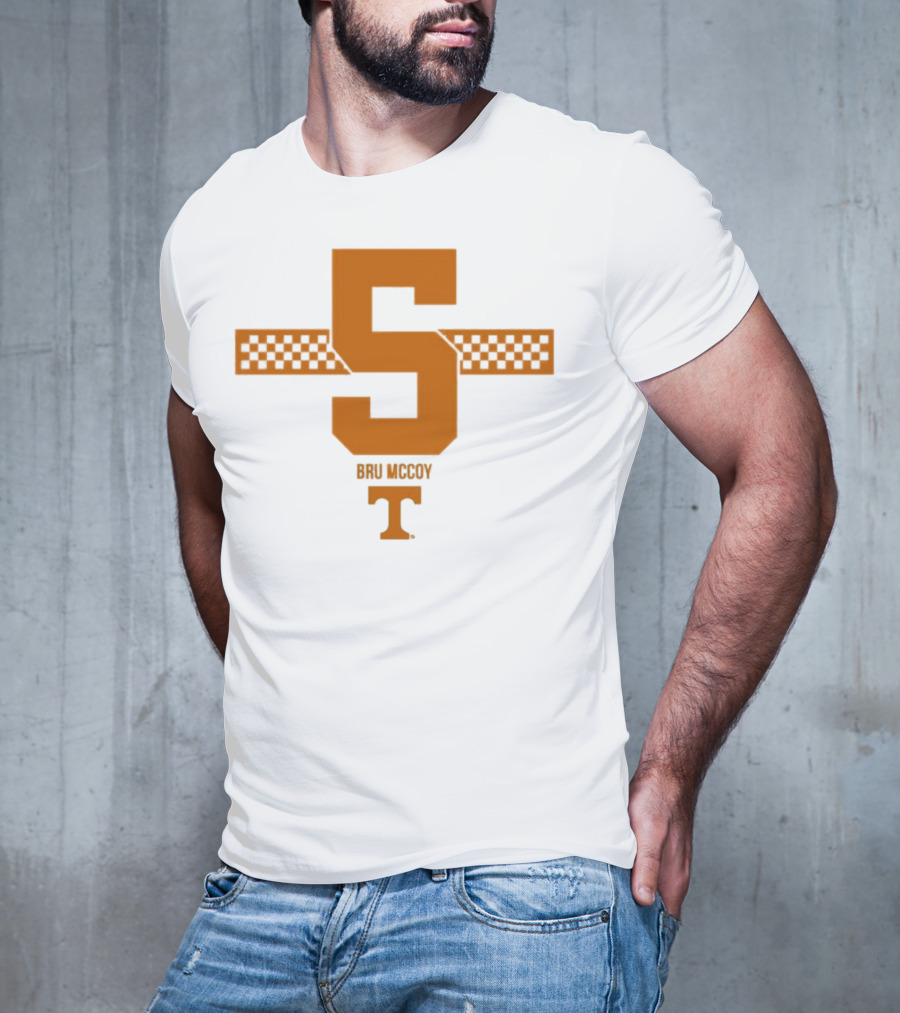 Bru McCoy 5 Stripe Tennessee Volunteers Checkerboard T T-Shirt