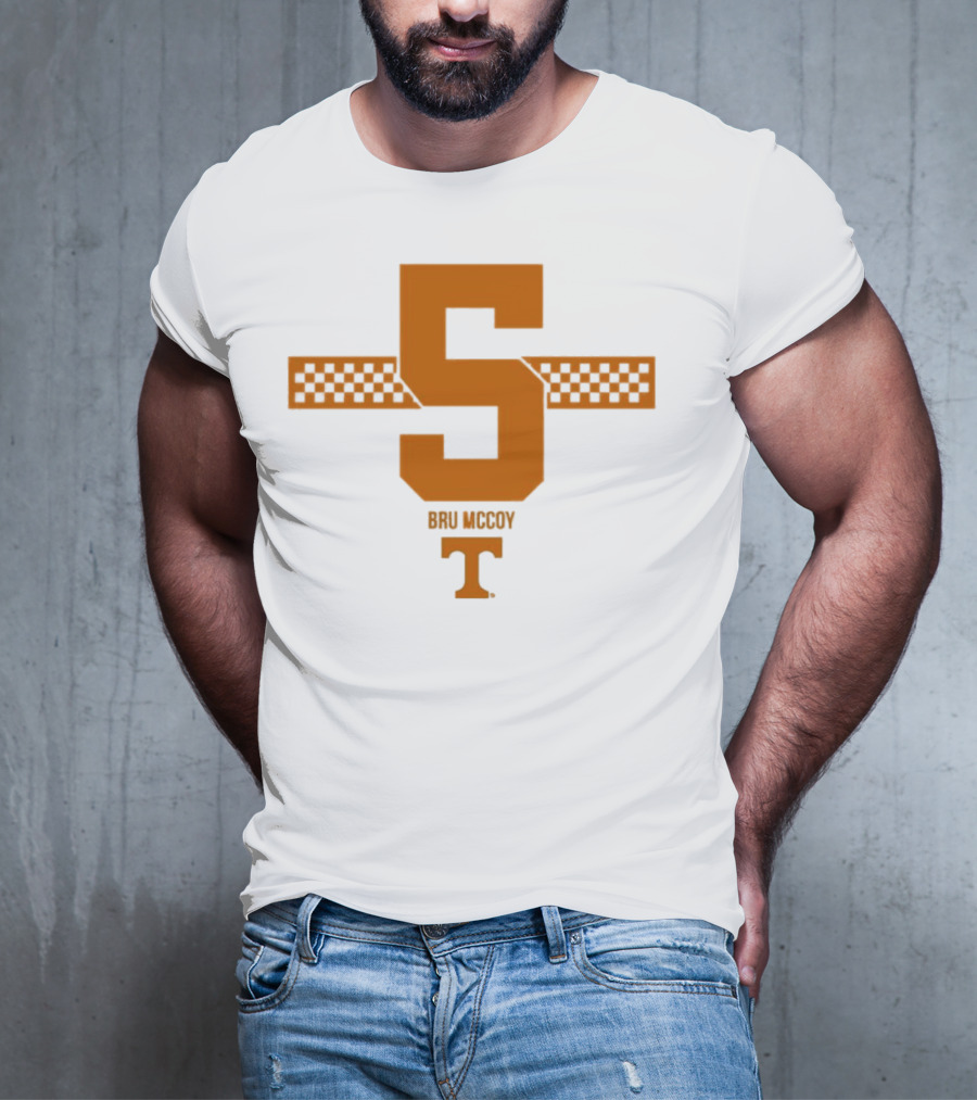 Bru McCoy 5 Stripe Tennessee Volunteers Checkerboard T T-Shirt