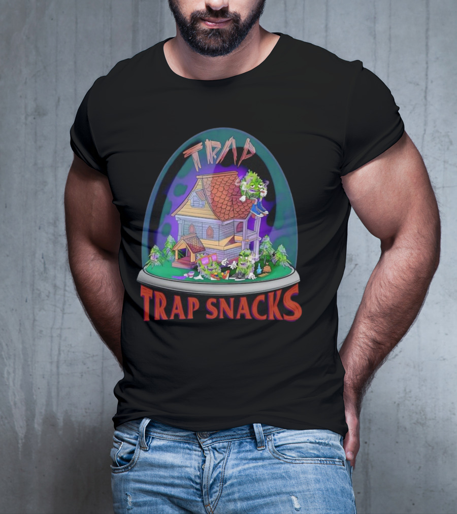 Trap Snacks Haunted House Theme Cannabis Character Dome T-Shirt