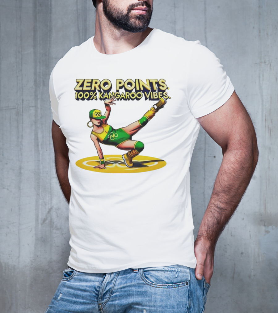 Zero Points 100% Kangaroo Vibes Breakdancing RayGun T-Shirt