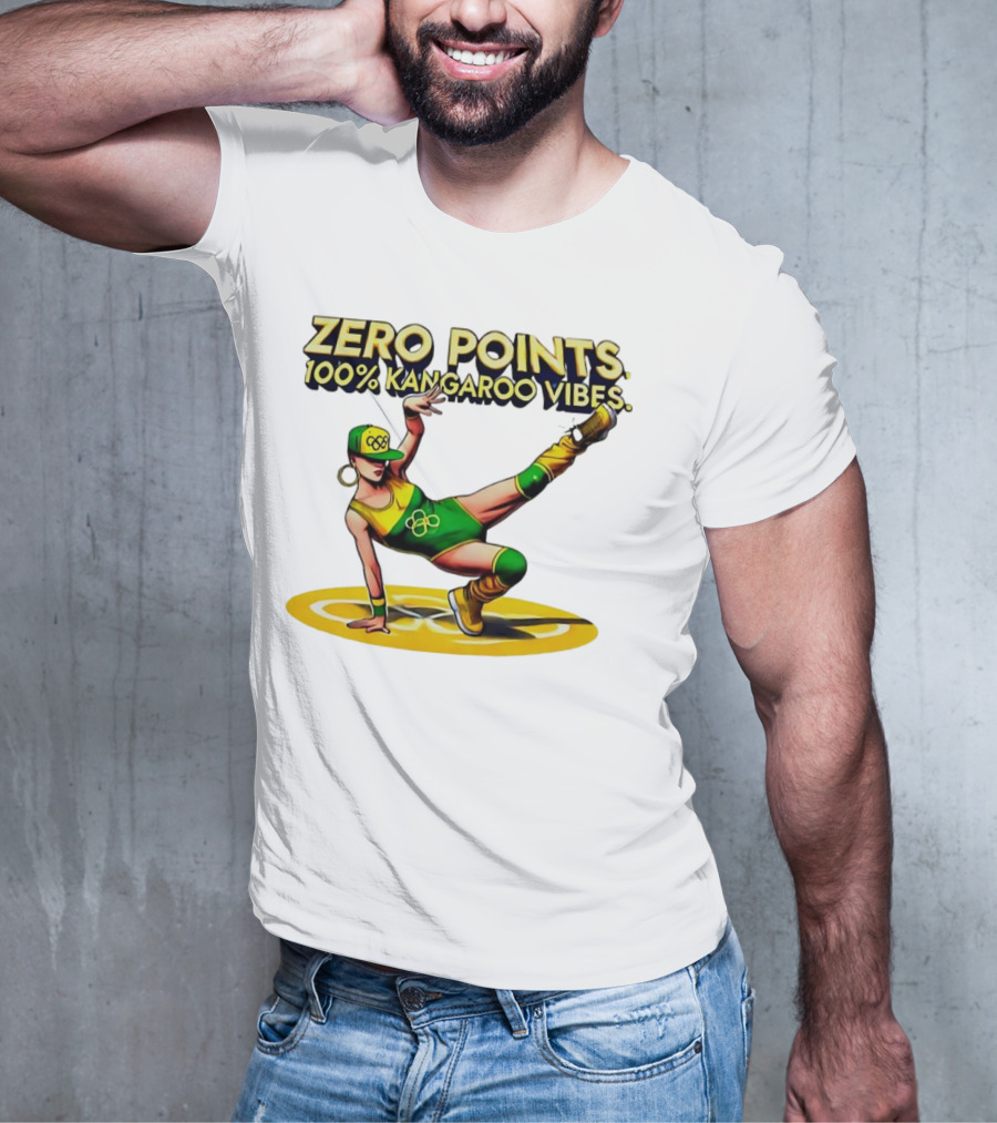 Zero Points 100% Kangaroo Vibes Breakdancing RayGun T-Shirt