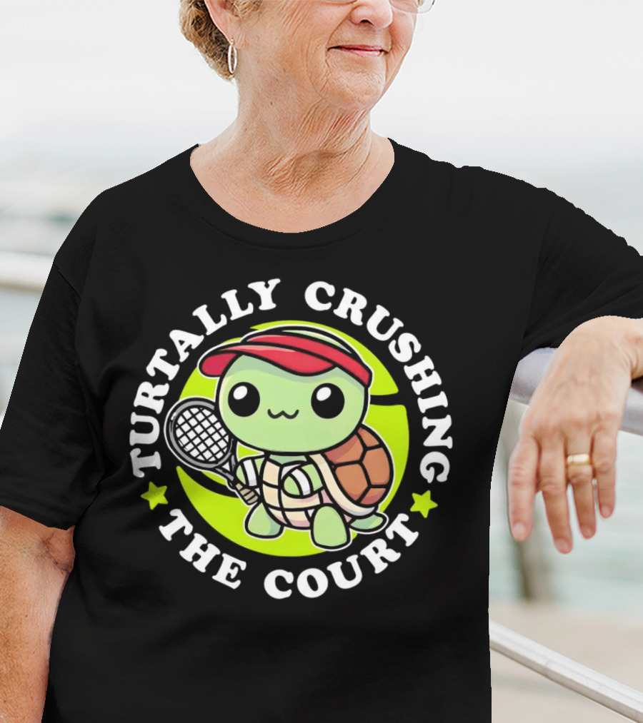 Turtally Crushing The Court Turtle Tennis T-Shirt