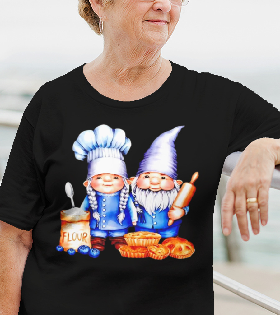 Adorable Baking Gnomes With Flour And Pastries T-Shirt