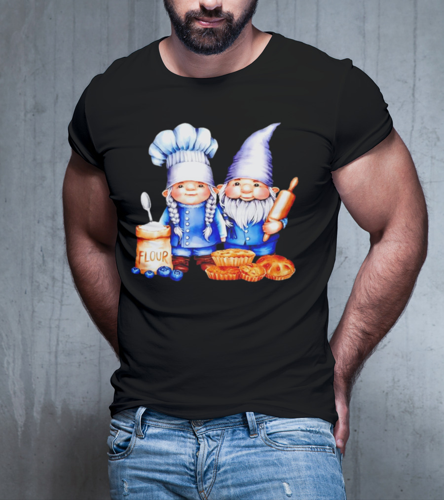 Adorable Baking Gnomes With Flour And Pastries T-Shirt