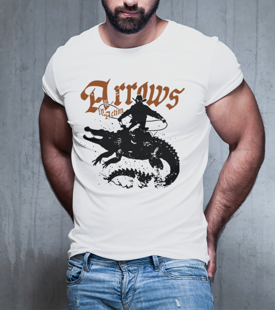 Arrows In Action Cowboy Riding Alligator T-Shirt
