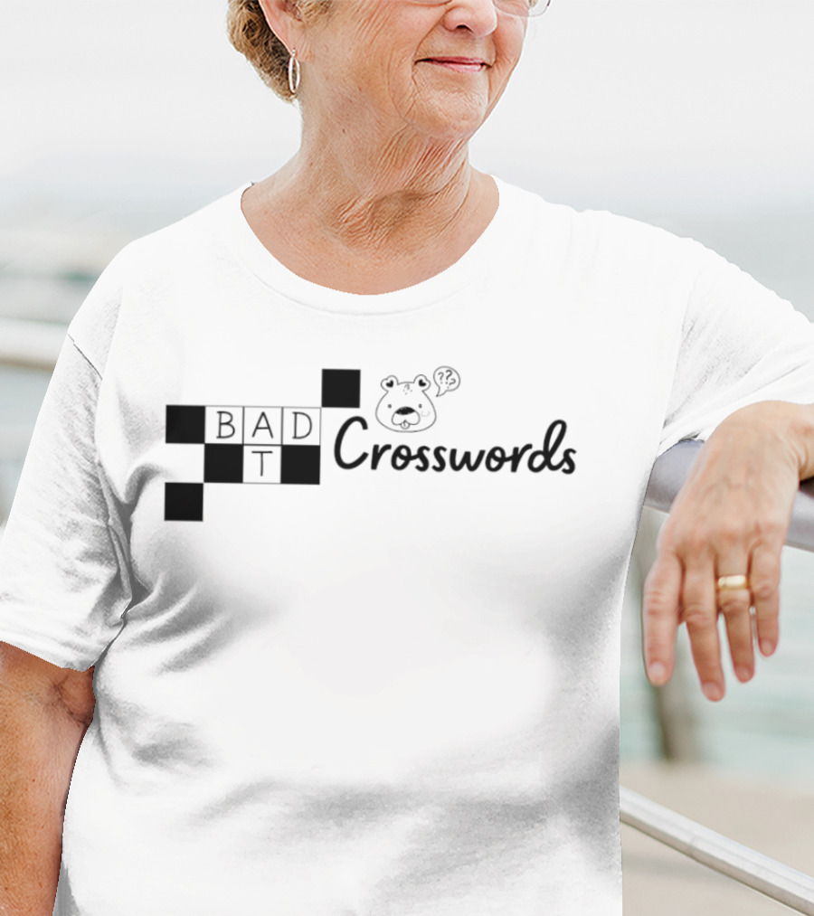 BAD T Crosswords Bear Icon Puzzled Expression T-Shirt