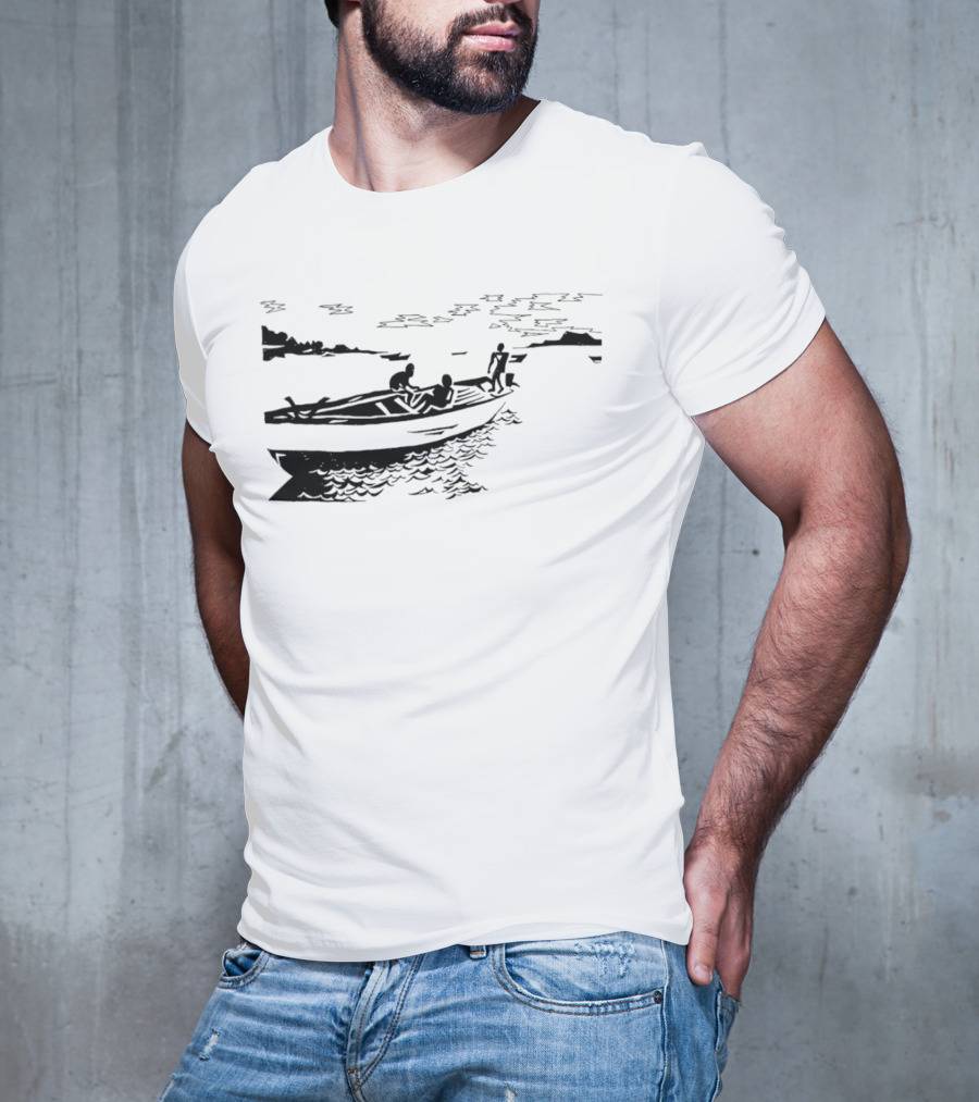 Boat On Lake Malawi Silhouette Scene T-Shirt