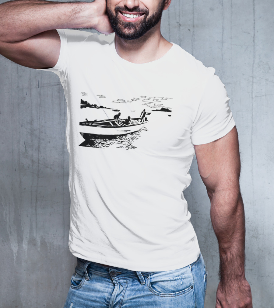 Boat On Lake Malawi Silhouette Scene T-Shirt