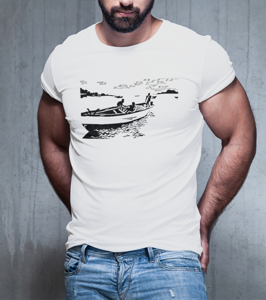 Boat On Lake Malawi Silhouette Scene T-Shirt