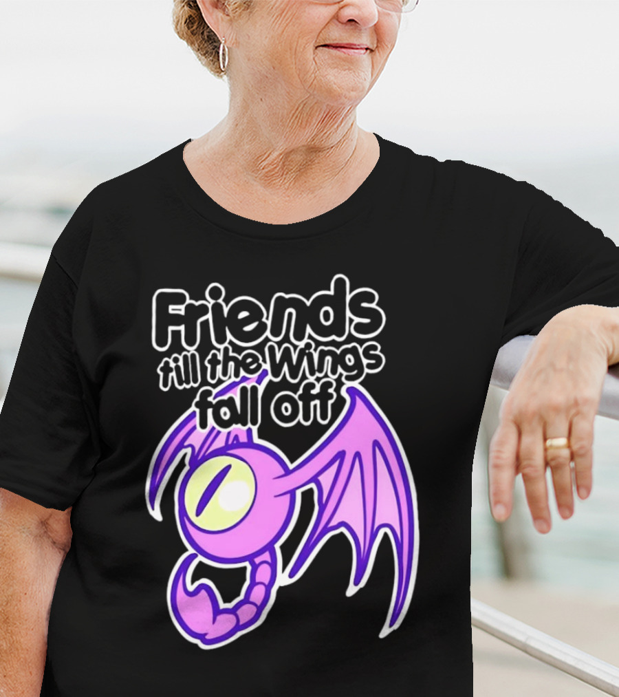 Friends Till The Wings Fall Off Purple Winged Creature T-Shirt