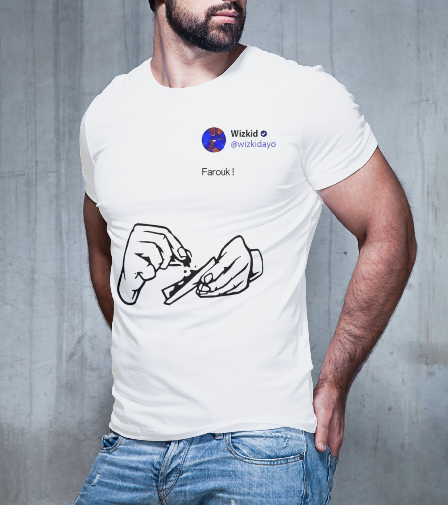 Wizkid @wizkidayo Farouk Godson Wear Hands Rolling T-Shirt
