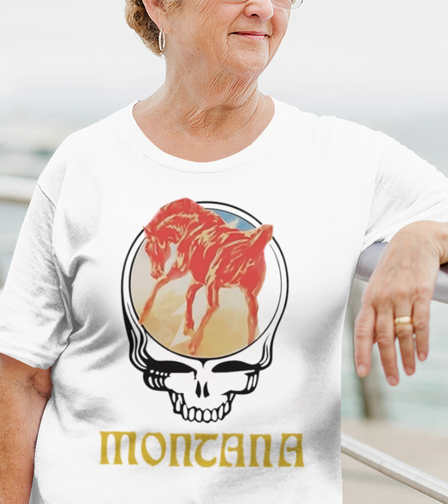 Montana Grateful Dead Skull With Horse T-Shirt