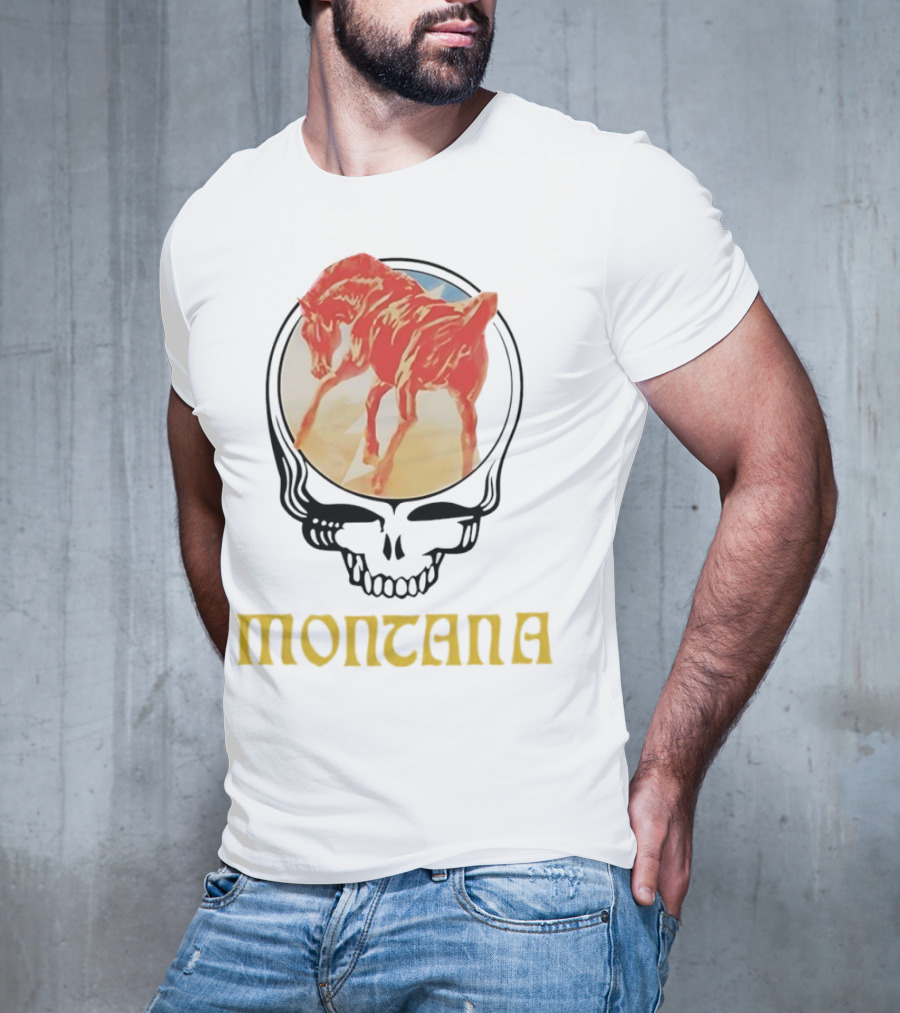 Montana Grateful Dead Skull With Horse T-Shirt