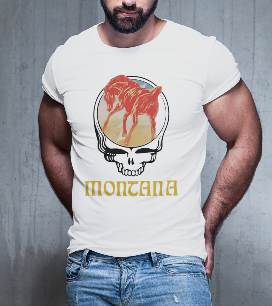 Montana Grateful Dead Skull With Horse T-Shirt