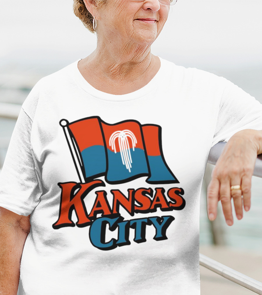 Kansas City Flag With Orange And Blue T-Shirt