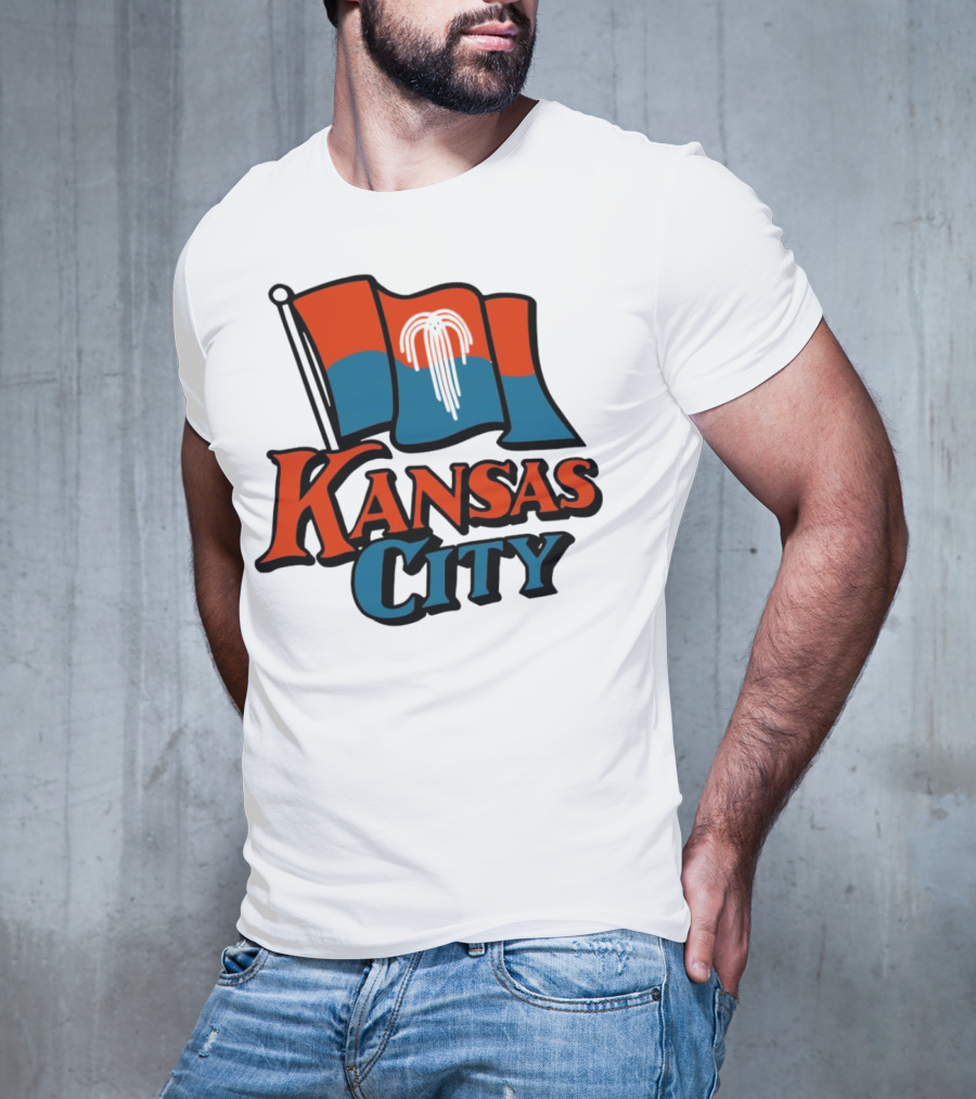 Kansas City Flag With Orange And Blue T-Shirt
