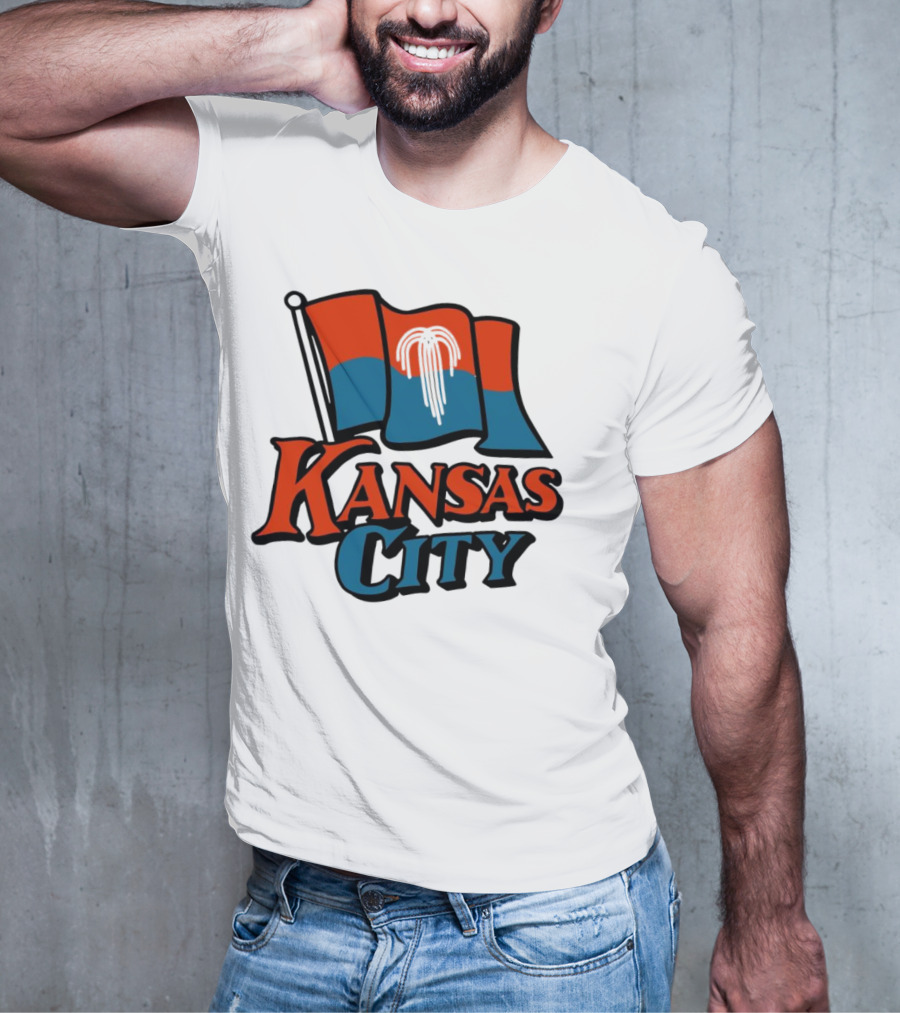 Kansas City Flag With Orange And Blue T-Shirt