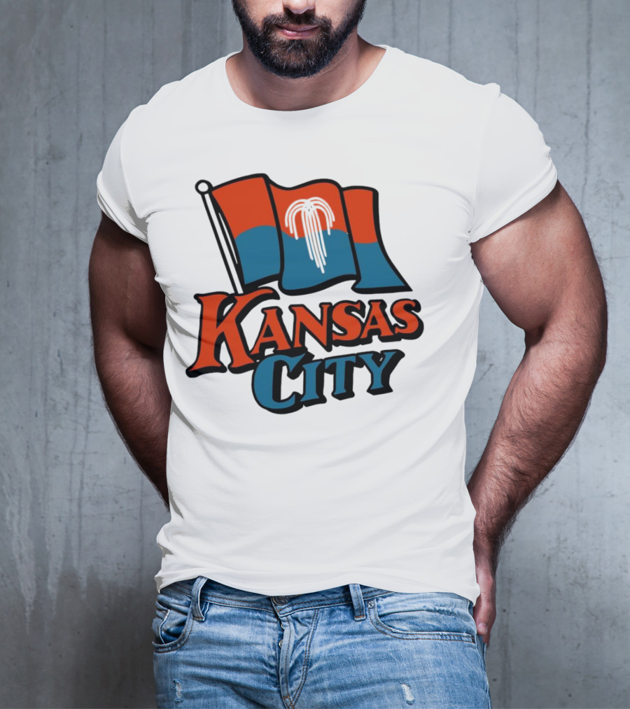 Kansas City Flag With Orange And Blue T-Shirt