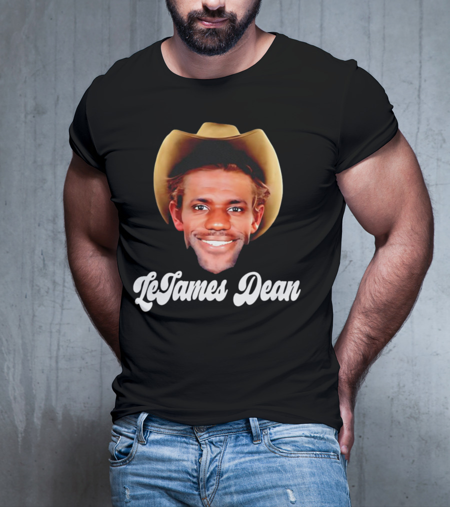 LeBron James LeJames Dean Cowboys And Basketball Fusion Gesicht T-Shirt