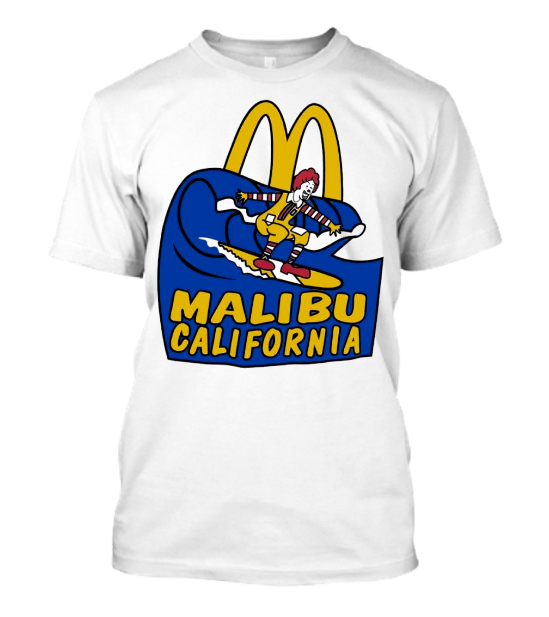 McDonald’s Clown Surfing Malibu California Waves T-Shirt