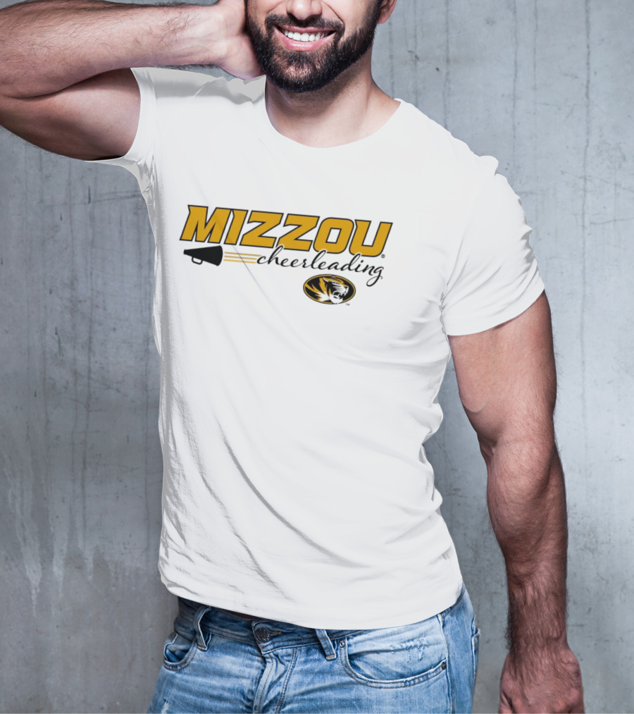 Mizzou Cheerleading Megaphone Oval Tiger Head T-Shirt