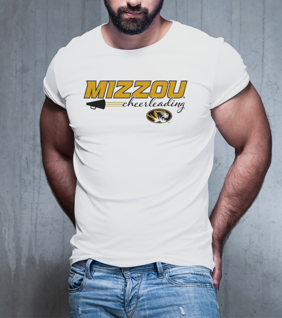 Mizzou Cheerleading Megaphone Oval Tiger Head T-Shirt