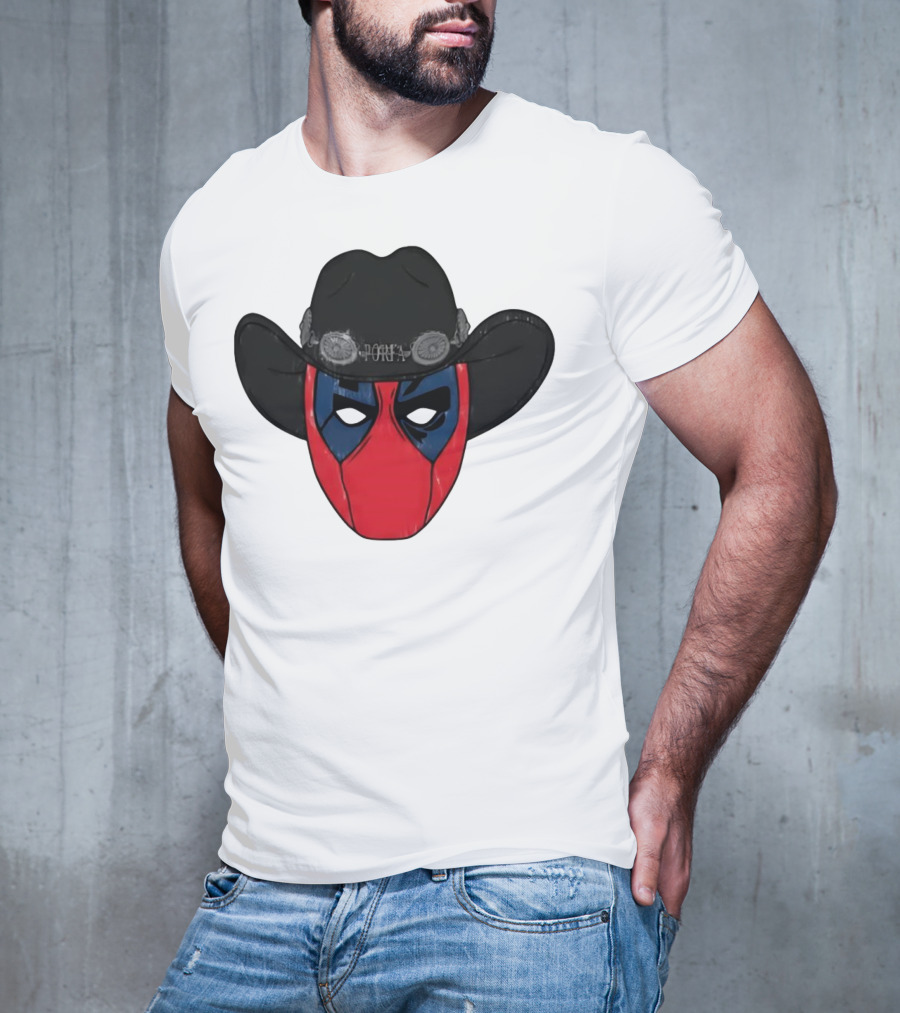 Por Favor Porfapool Deadpool Cowboy Hat Mask T-Shirt