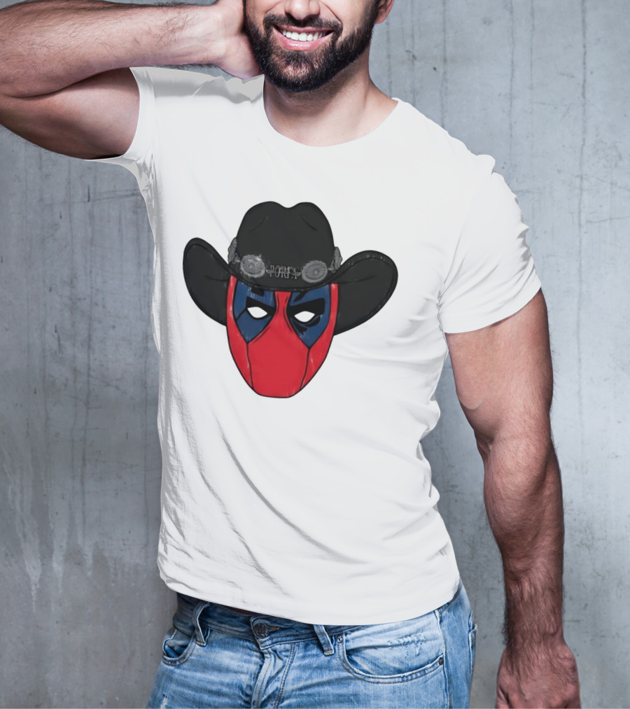 Por Favor Porfapool Deadpool Cowboy Hat Mask T-Shirt