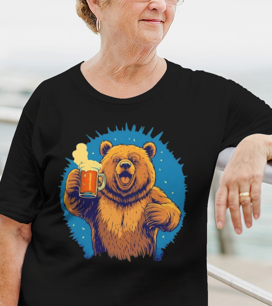 Bear Drink Beer Ging T-Shirt