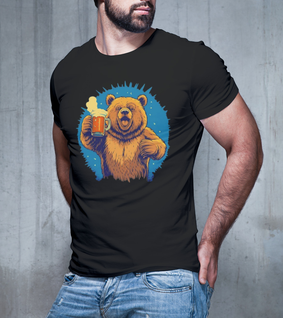Bear Drink Beer Ging T-Shirt